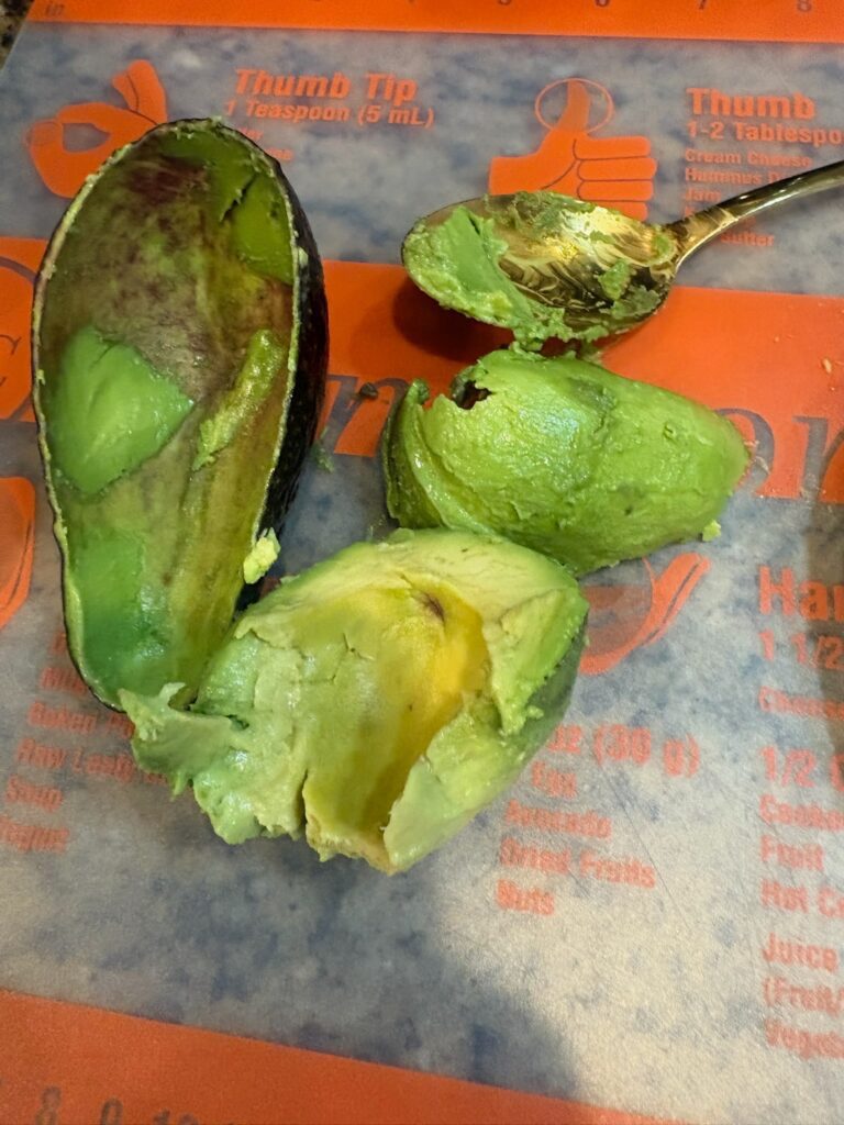 avocado, scooped from skin