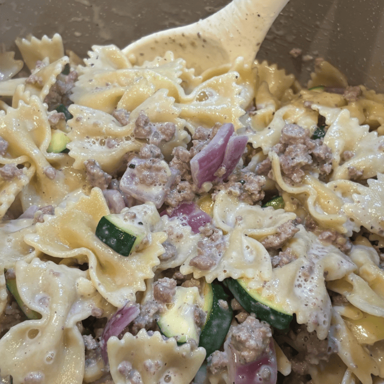 Creamy High-Protein Beef and Zucchini Pasta