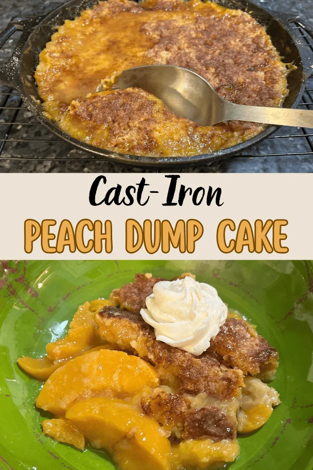cast iron peach dump cake