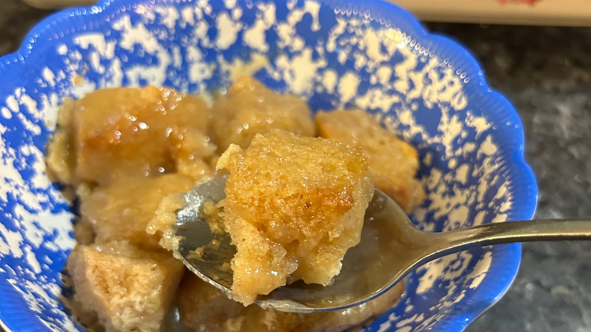 Old-Fashioned Bread Pudding with Brown Sugar Vanilla Sauce