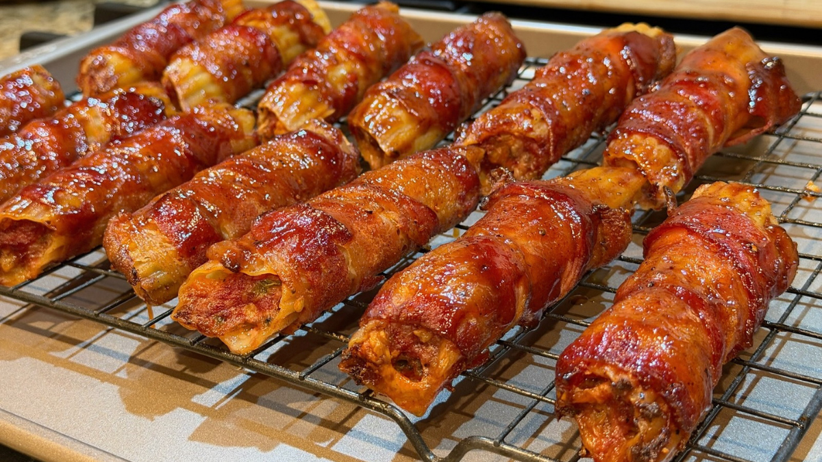 Smoked Shotgun Shells (Bacon-Wrapped Manicotti)