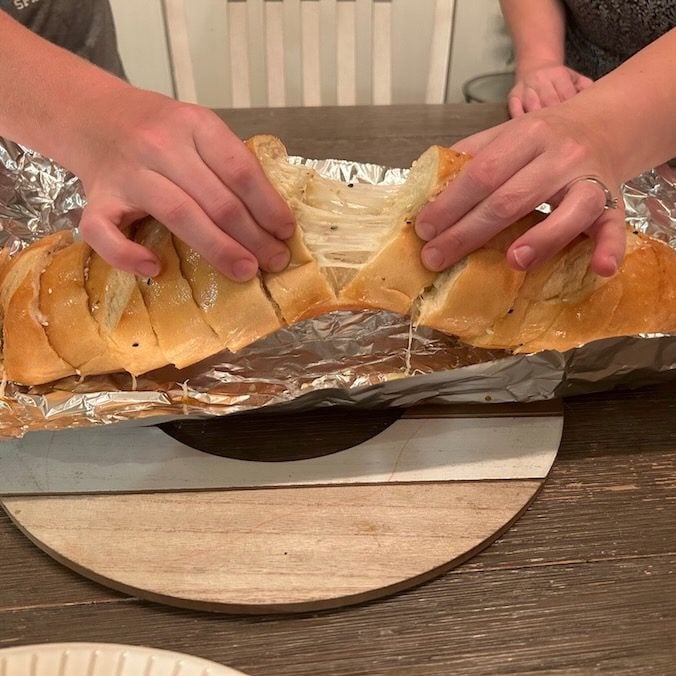 homemade cheesy garlic bread