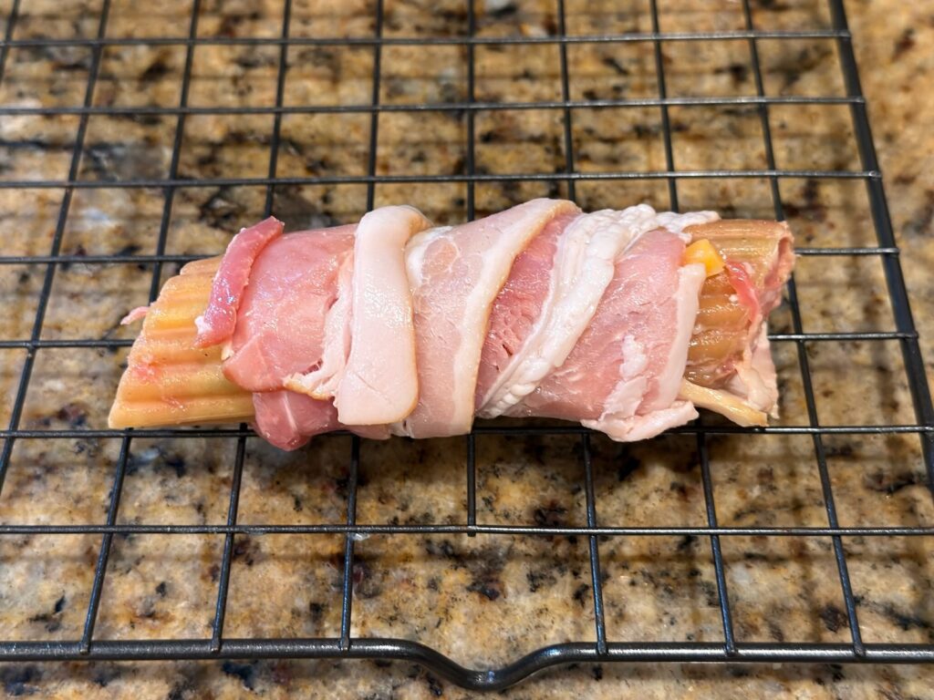 Smoked Shotgun Shells (Bacon-Wrapped Manicotti) before cooking