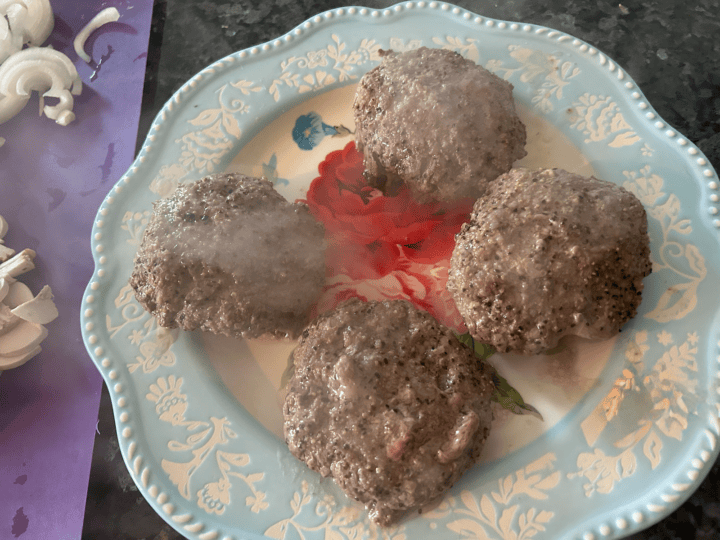 cooked hamburger patties