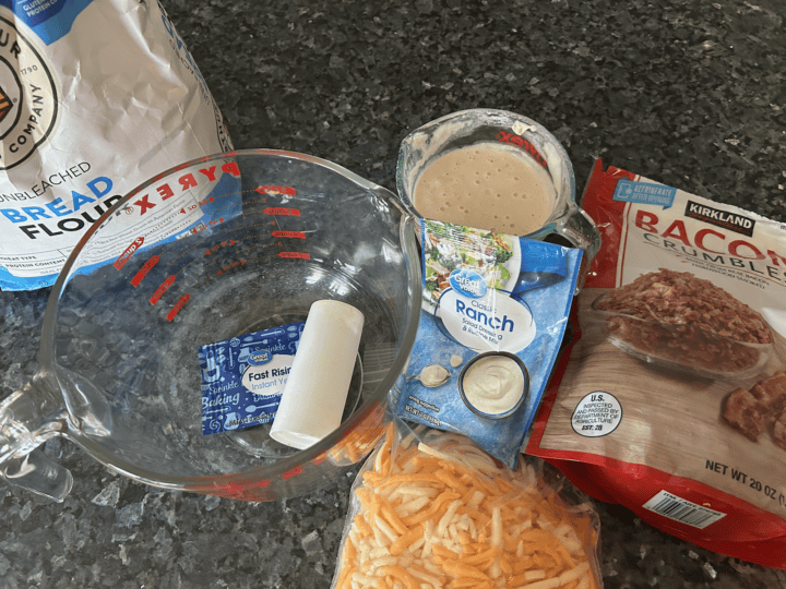 Bacon Cheddar Ranch Sourdough Focaccia ingredients