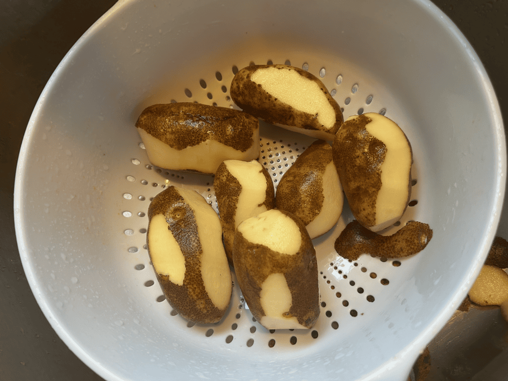 partially peeled russets