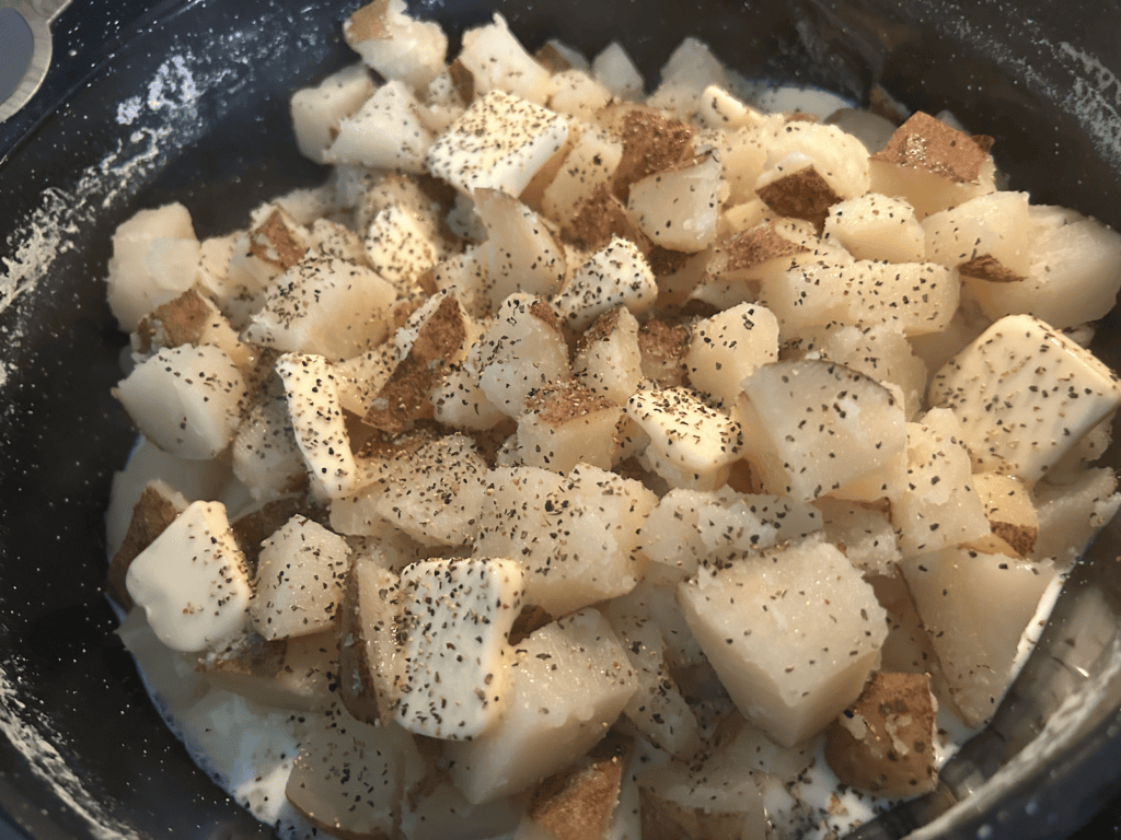 cooked russet potatoes with milk and butter