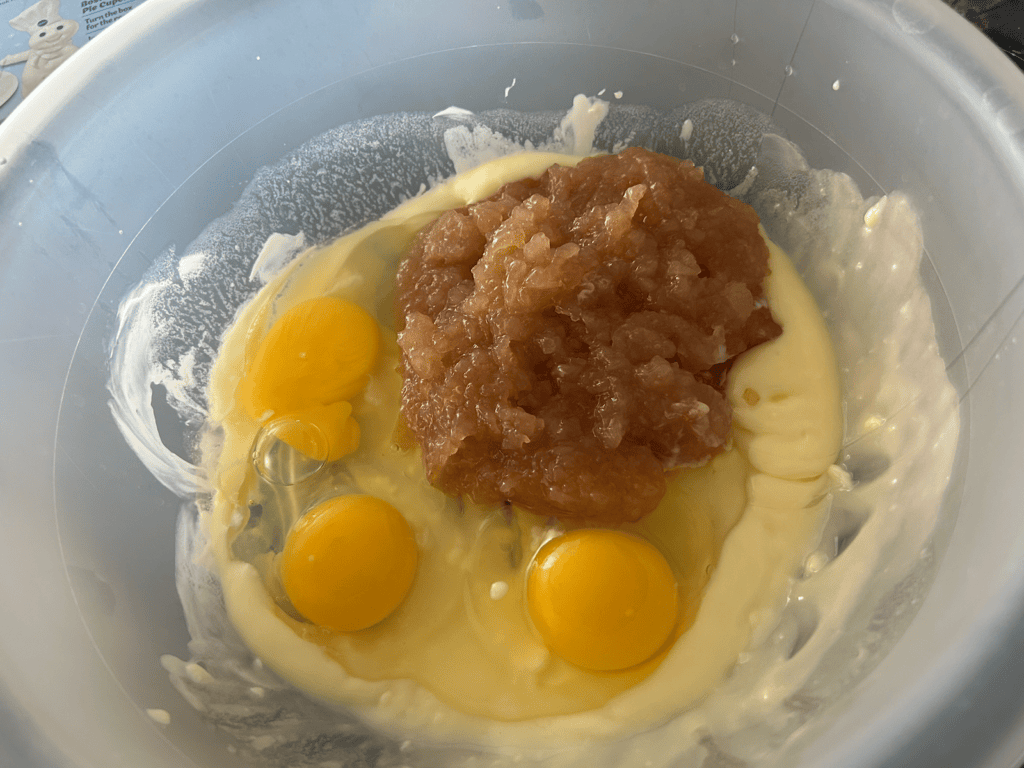 Easy Skillet Applesauce Cake batter
