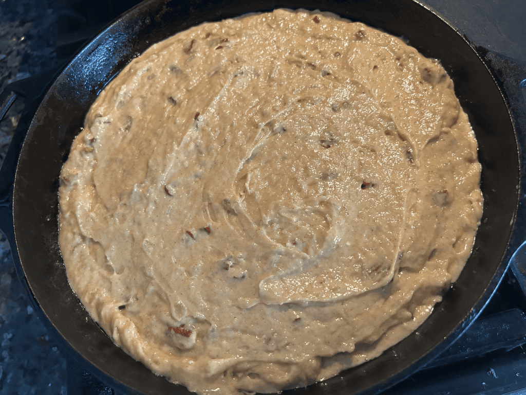 Easy Skillet Applesauce Cake batter