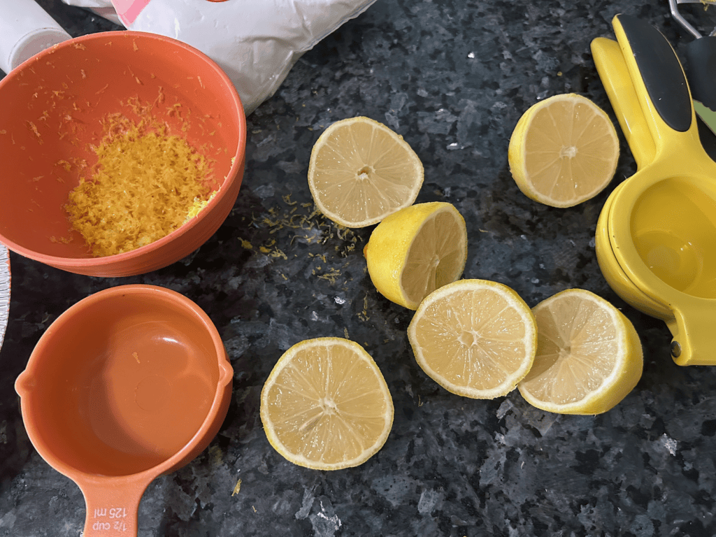 lemon zest and lemons