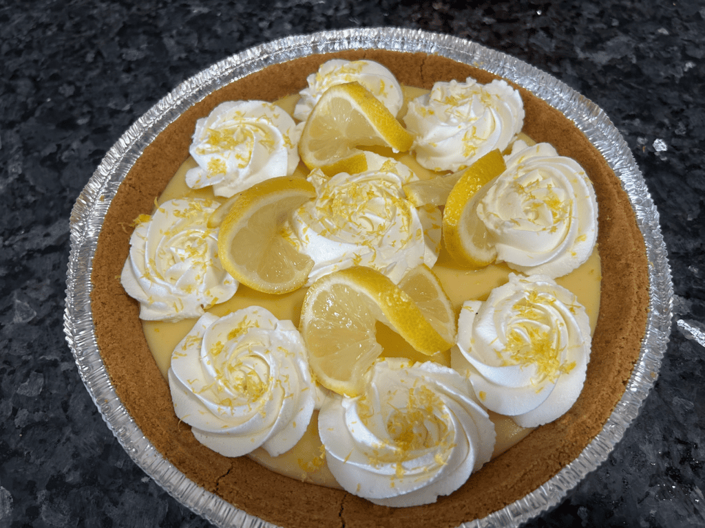 Easy Lemon Icebox Pie decorated