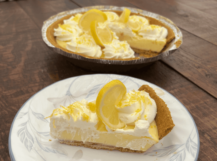 Easy Lemon Icebox Pie sliced and ready to eat