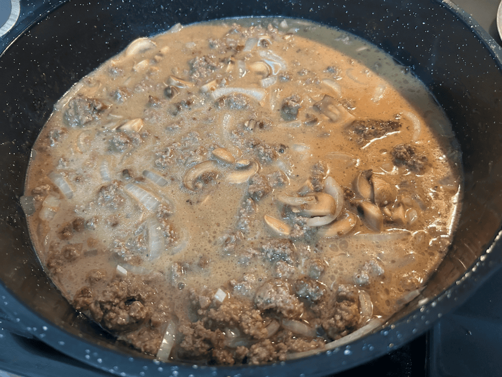 Hamburger Gravy with Mushrooms and Onions