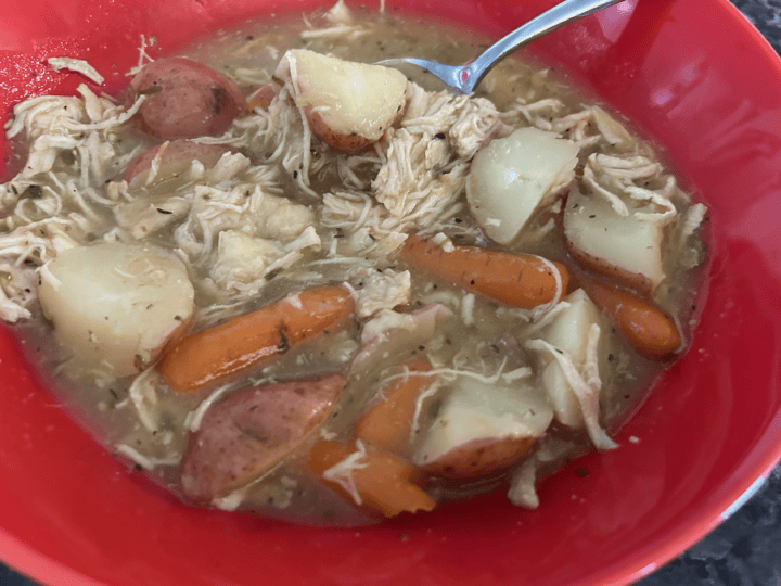 hearty chicken stew in bowl