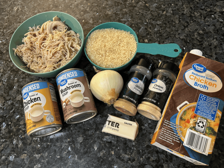 Grandma's Easy Chicken and Rice Casserole ingredients