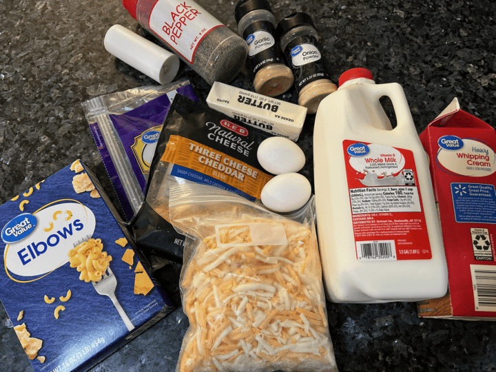 Macaroni and Cheese ingredients