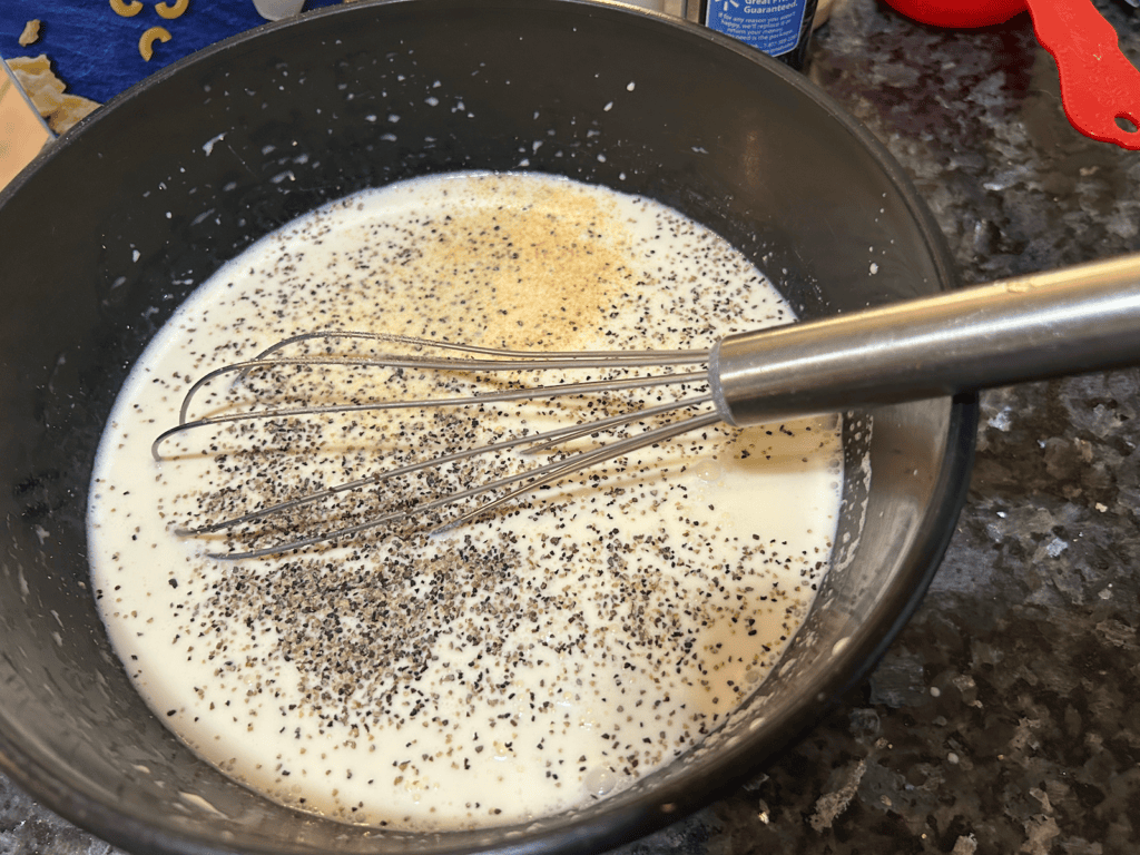 custard ingredients for mac and cheese