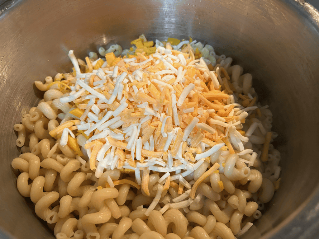 cooked pasta with cheese