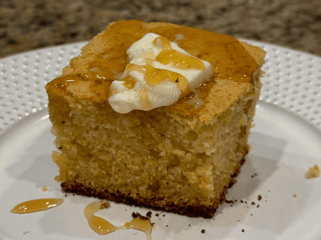 honey cornbread on the smoker