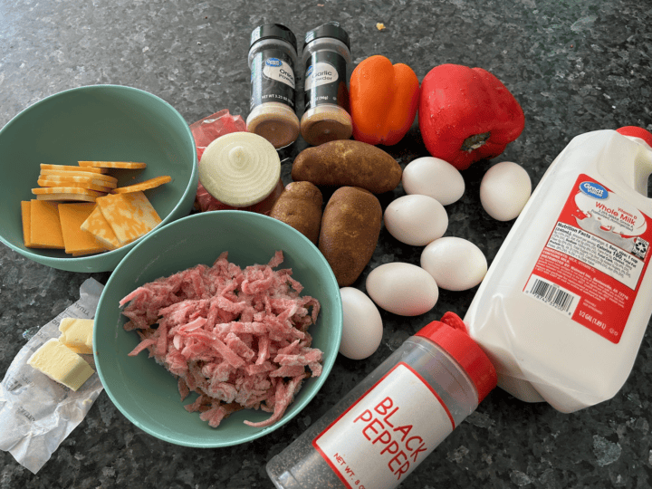 cast iron hame and potato breakfast skillet ingredients