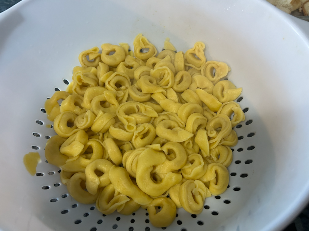drained tortellini