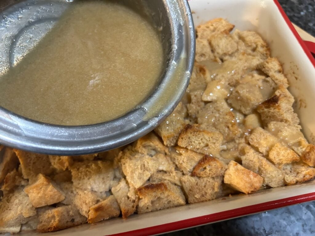 Old-Fashioned Bread Pudding with Brown Sugar Vanilla Sauce