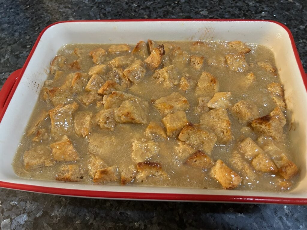 Old-Fashioned Bread Pudding with Brown Sugar Vanilla Sauce