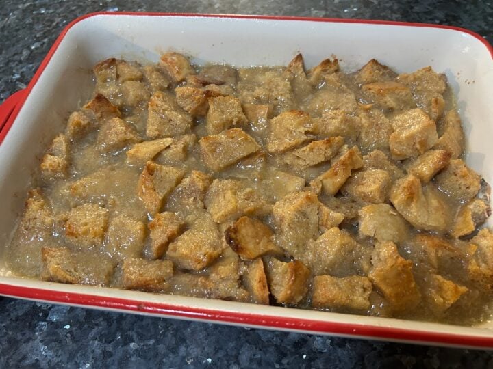 Old-Fashioned Bread Pudding with Brown Sugar Vanilla Sauce