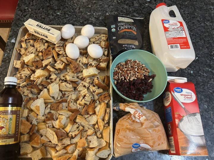 Cinnamon Roll French Toast Casserole ingredients
