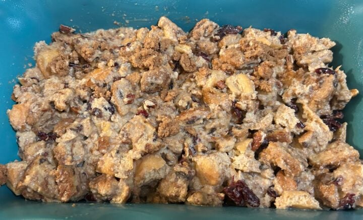Cinnamon Roll French Toast Casserole in dish