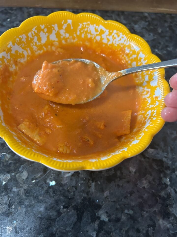 homemade tomato soup with crackers