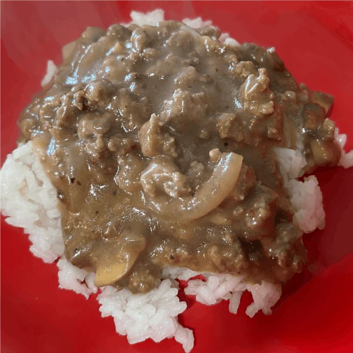 Hamburger Gravy with Onions and Mushrooms
