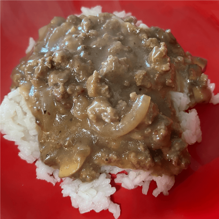 Hamburger Gravy with Mushrooms and Onions