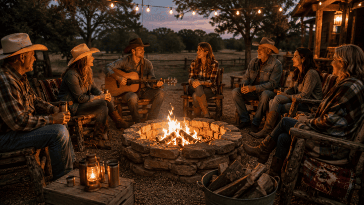 singing around the fire pit