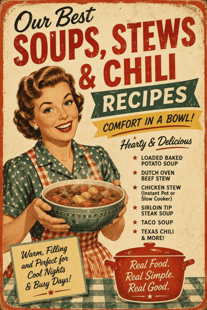 soups stews and chilis retro pin for pinterest