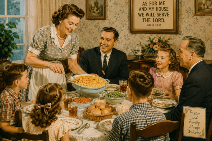 vintage family meal photo