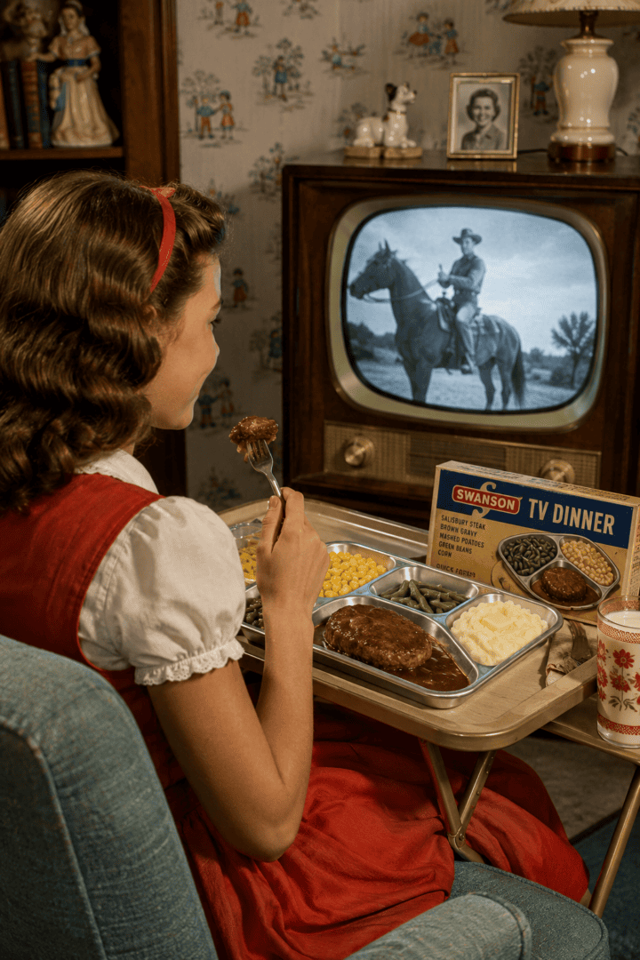 vintage TV dinners and TV shows