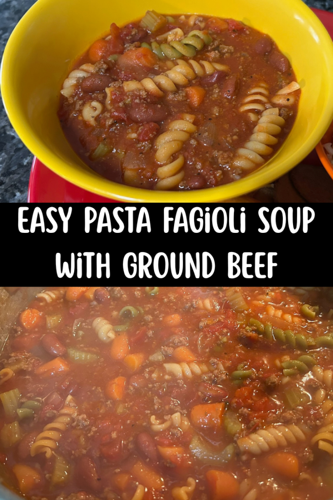 Easy Pasta Fagioli Soup with Ground Beef