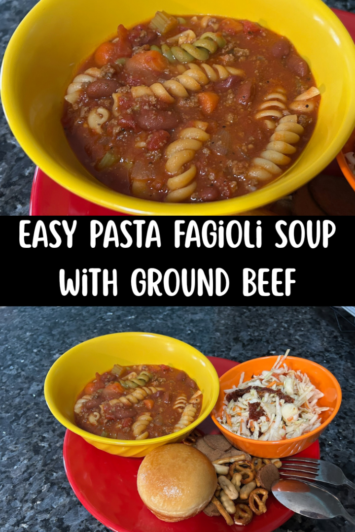 Easy Pasta Fagioli Soup with Ground Beef