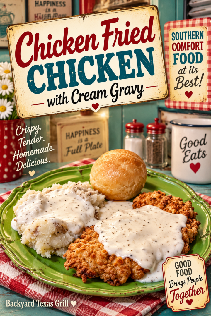 chicken fried chicken with cream gravy