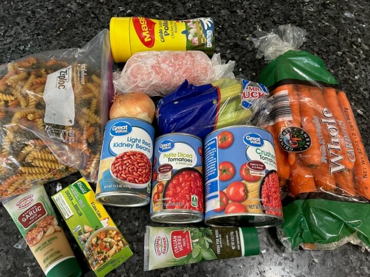 Pasta Fagioli Soup ingredients