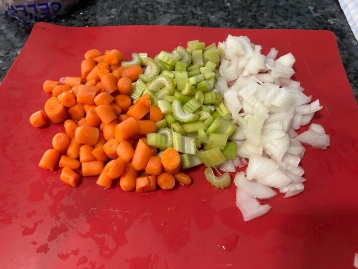 chopped veggies