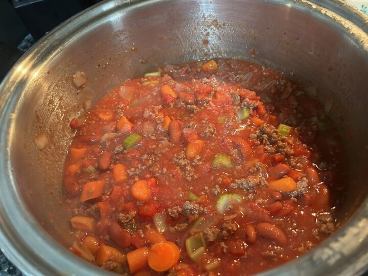 Pasta Fagioli Soup in pan