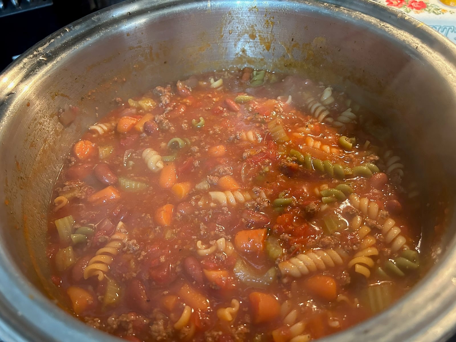 Pasta Fagioli Soup with pasta added