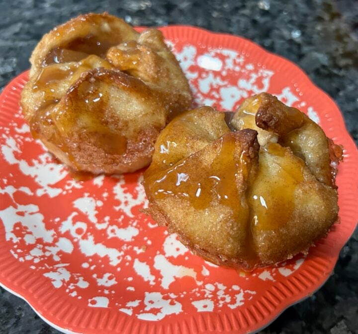 Easy Caramel Apple Dumplings with Cinnamon Sugar and caramel glaze