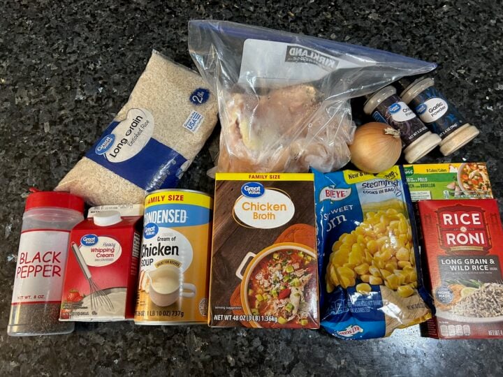 Old-Fashioned Creamy Chicken and Wild Rice Soup ingredients
