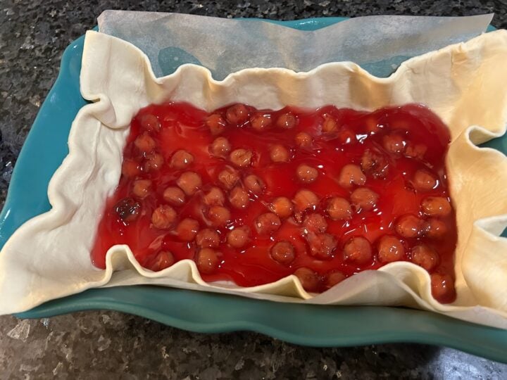 Southern Gooey Butter Bars with Cherries added