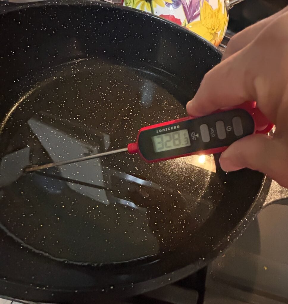 hot oil in pan