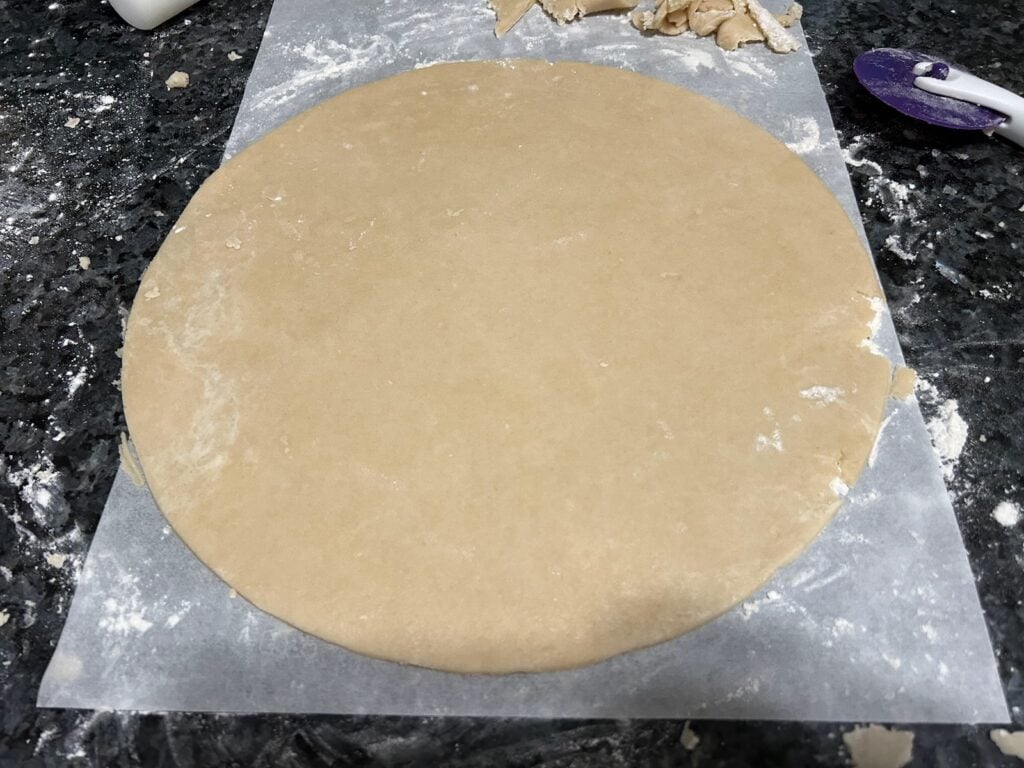 pie crust rolled into circle