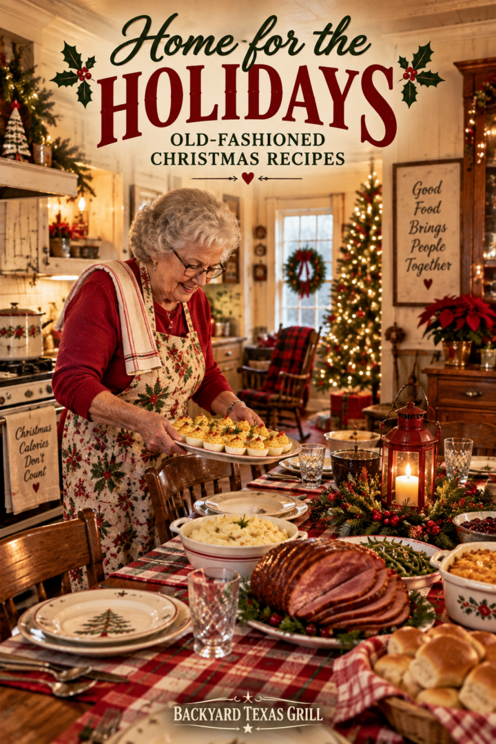 grandma serving food at christmas